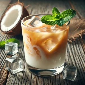 Frissítő házi kókuszos jeges tea nyári napokra