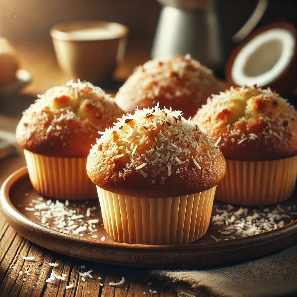 Puha és illatos házi muffin kókuszreszelékkel