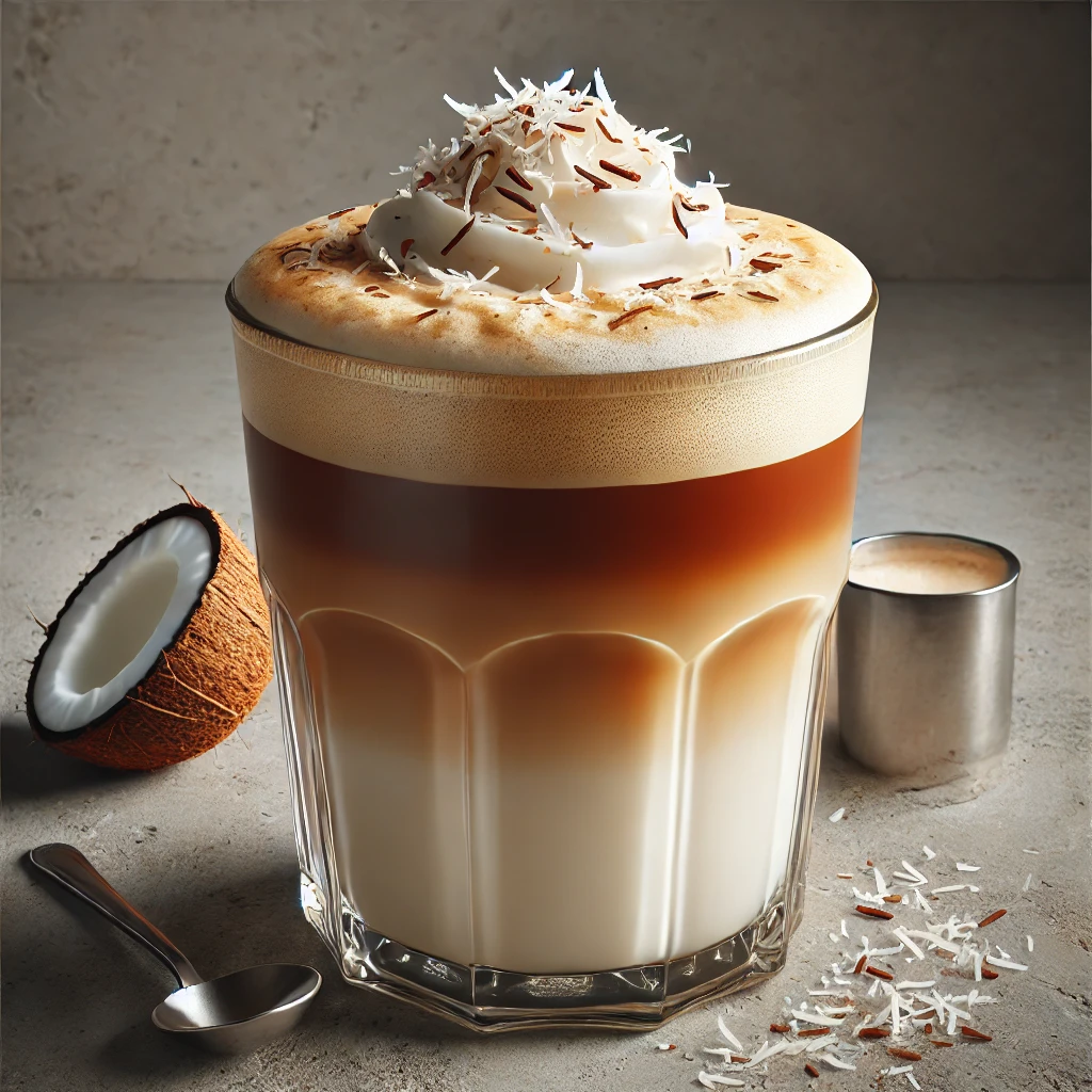 Egzotikus és krémes kókusztejes latte ital