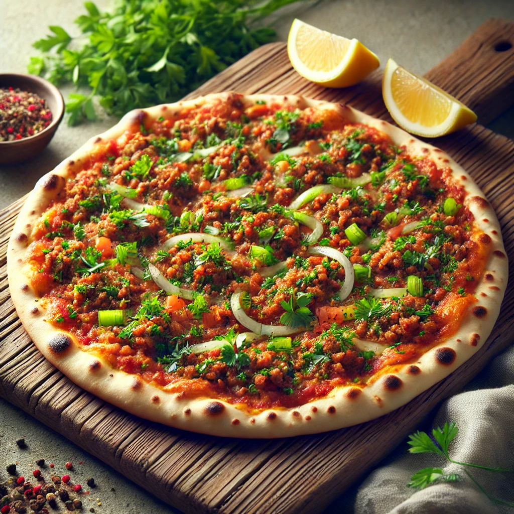 Török darált húsos lapos pizza