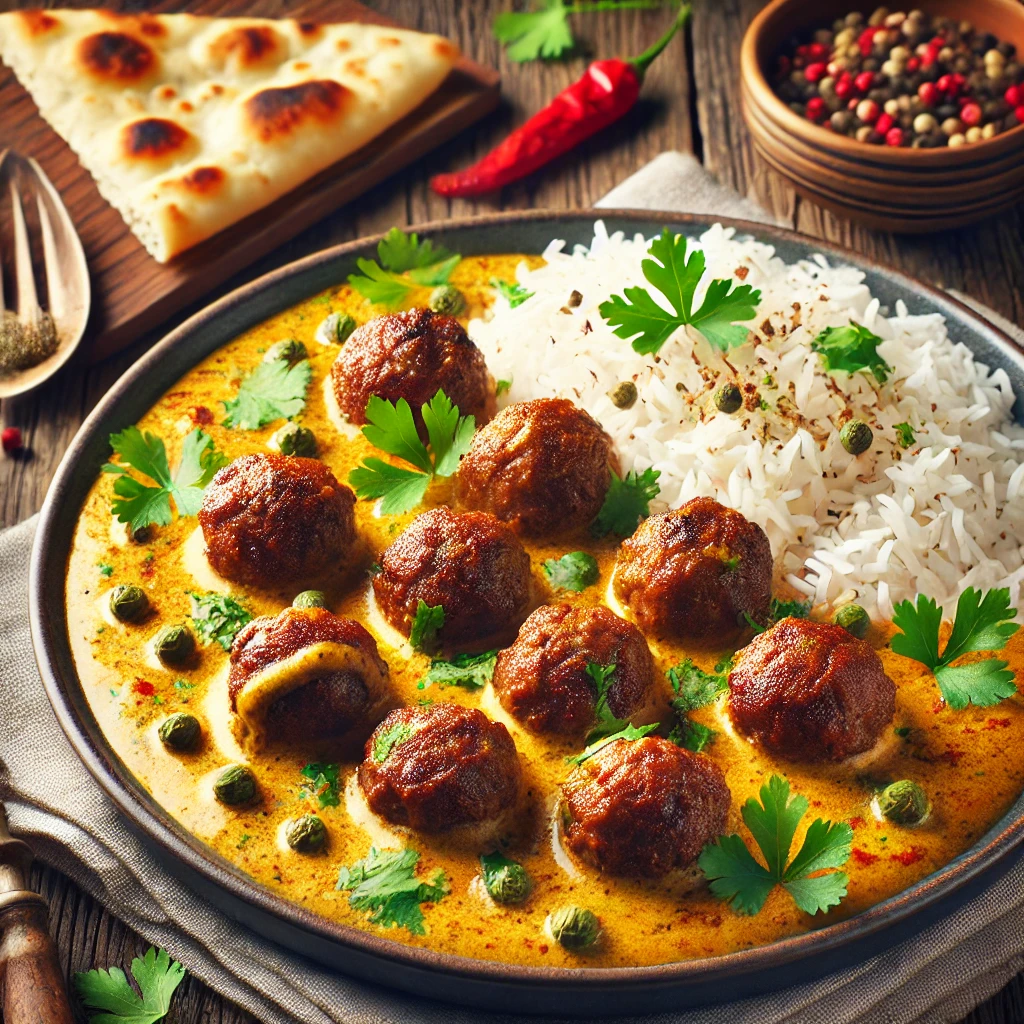 Gazdag és ízletes Lamb Kofta Curry basmati rizzsel