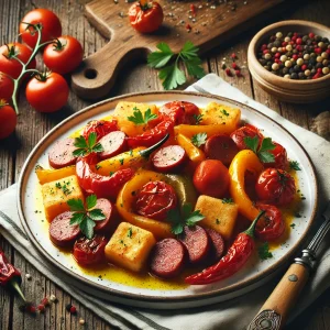 Ízletes és laktató lecsó kolbásszal és tarhonyával