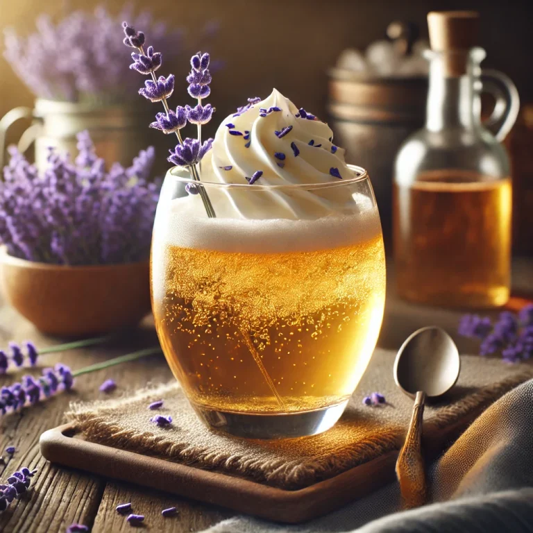 Levendulás cider pohárban tálalva