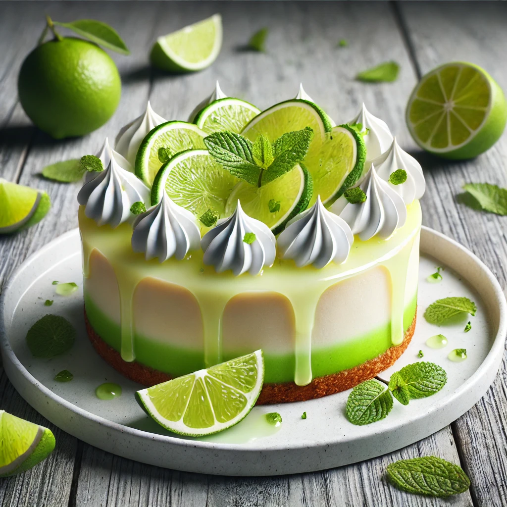 Frissítő lime és menta ízvilágú sajttorta