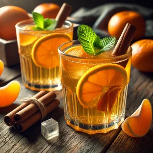 Gyümölcsös cider friss mandaringerezdekkel és fűszerekkel