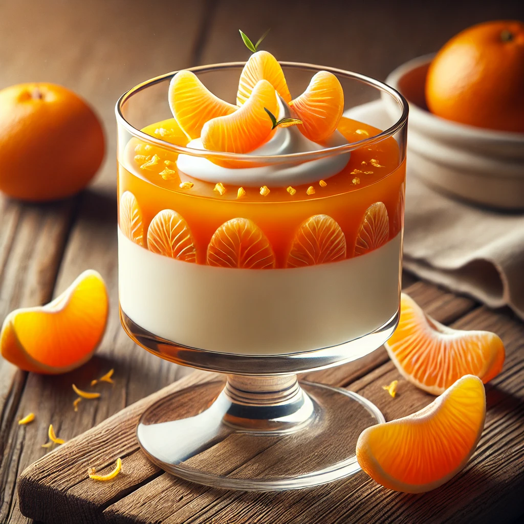Frissítő olasz desszert mandarinnal és krémes panna cottával