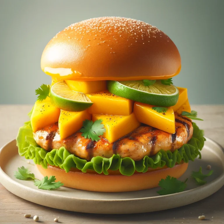 Mangós Burger tálalva