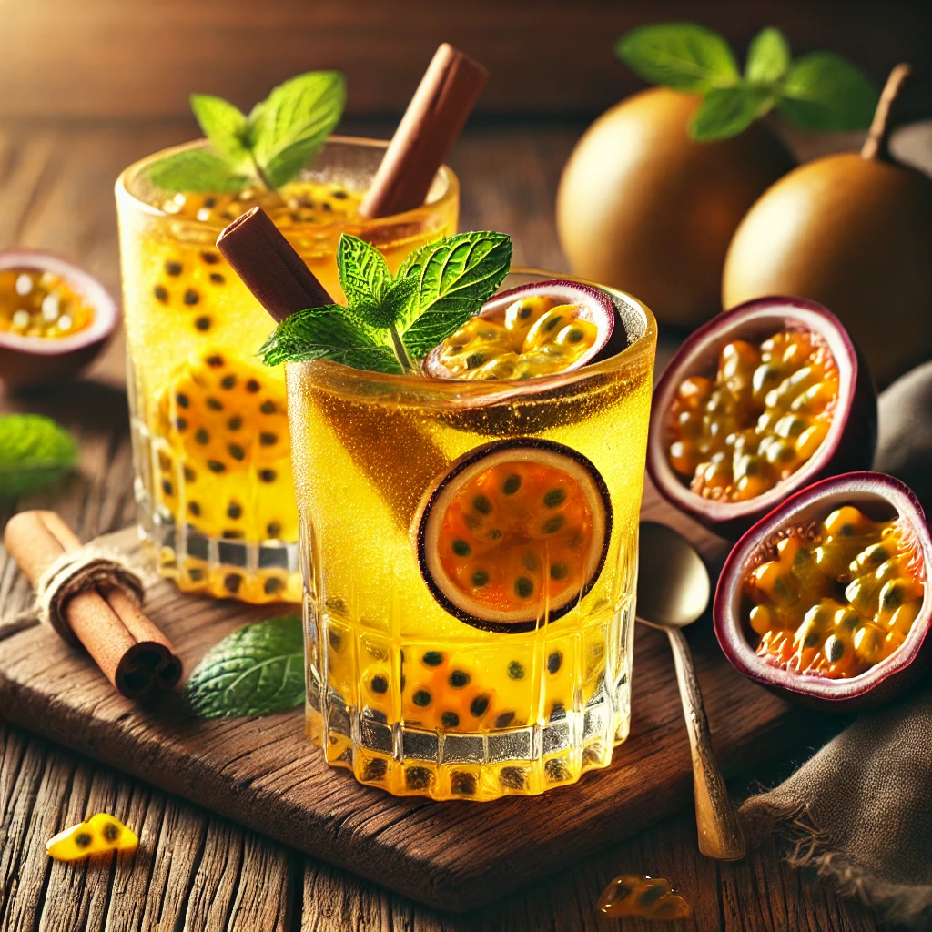 Gyümölcsös cider friss maracujával és fűszerekkel