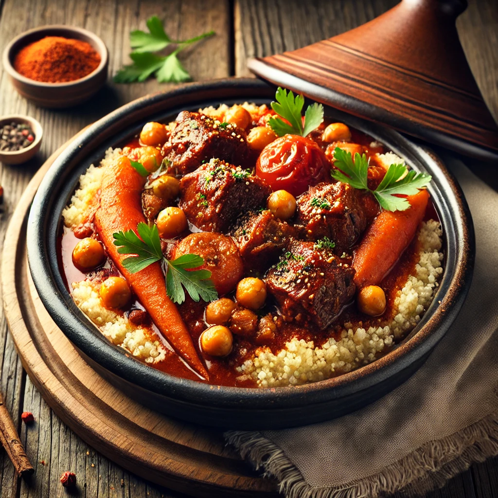 Autentikus tajine bárányhússal és zöldségekkel