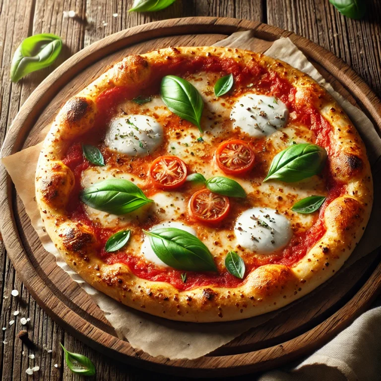 Mozzarella di Bufala Margherita pizza tálalva