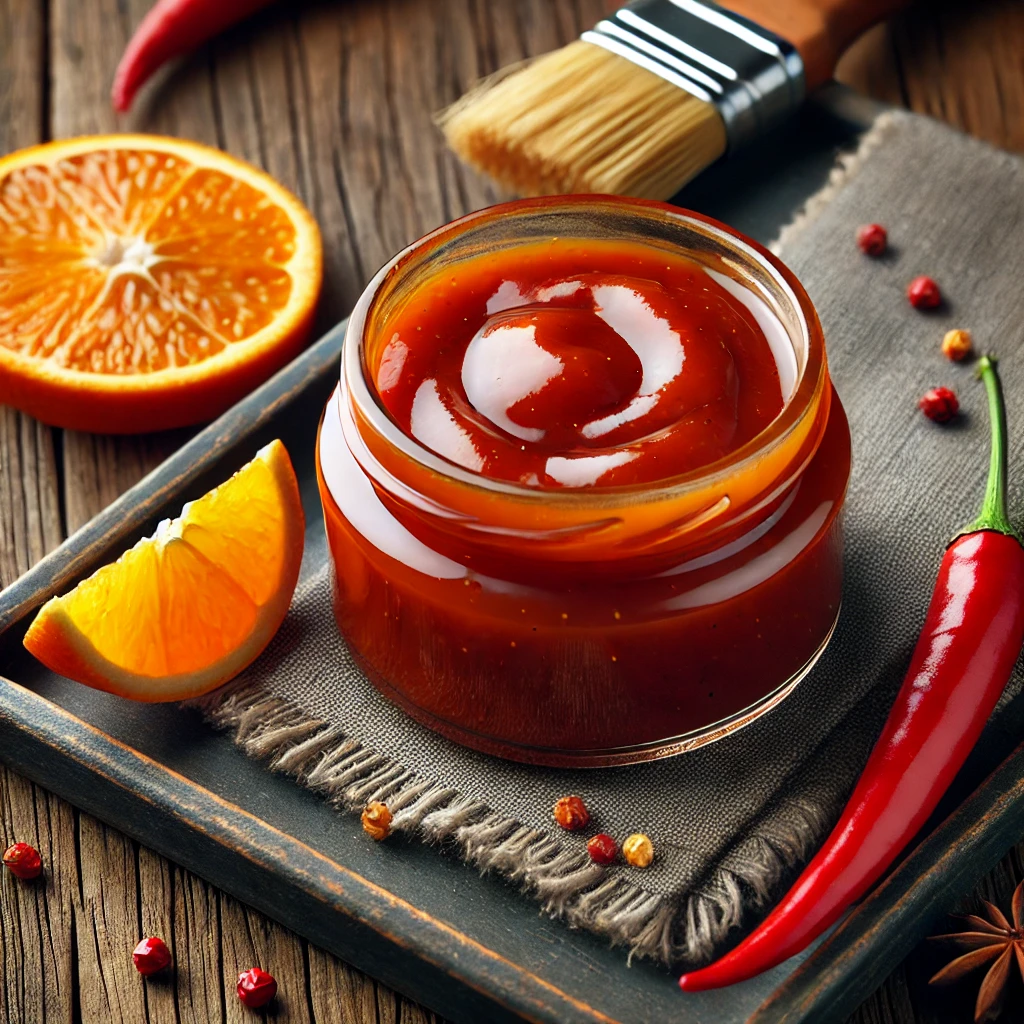 Narancslével és csilipelyhekkel készült házi BBQ szósz