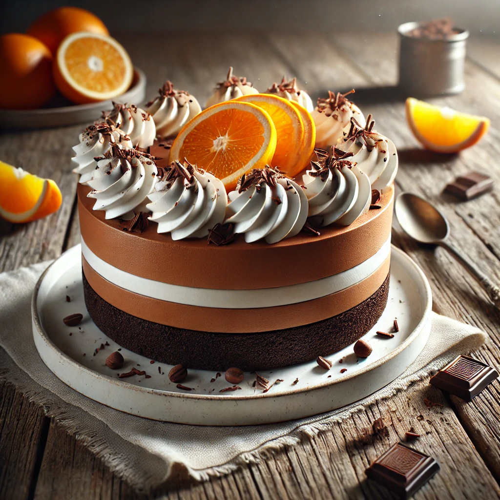 Gazdag csokoládés torta narancsos ízzel