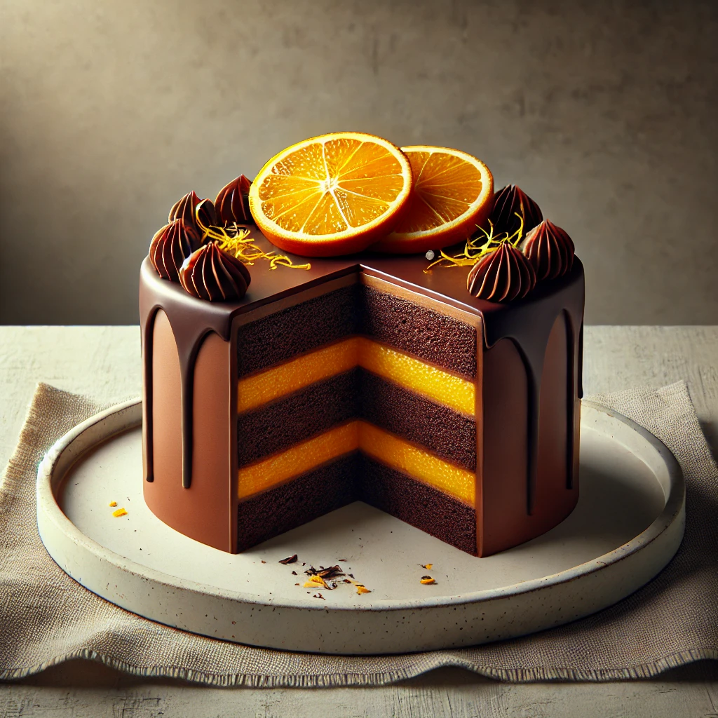 Gazdag csokoládés torta narancsos ízvilággal
