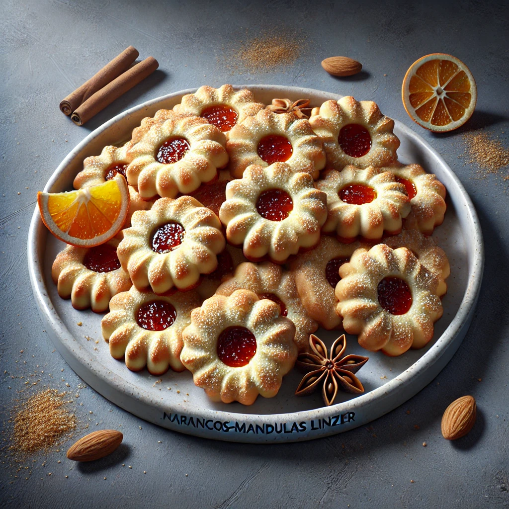 Finom narancsos-mandulás linzer sütemények