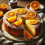 Narancsos mézes torta szeletekre vágva tálalva