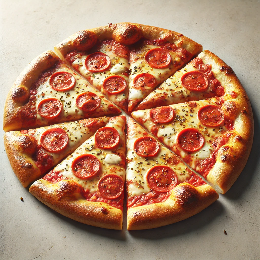 Amerikai stílusú vékony pizzatészta nagy szeletekkel