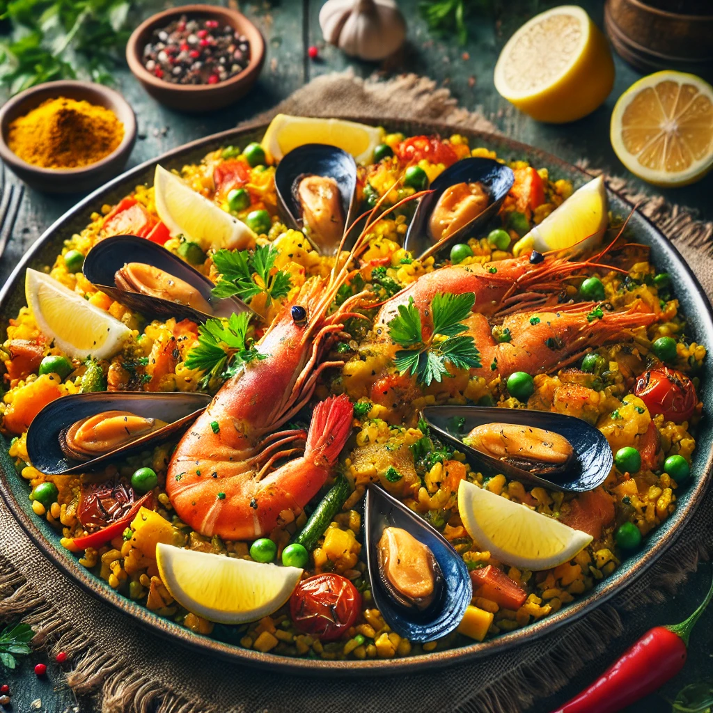 Cím: Klasszikus spanyol paella recept – a mediterrán ízek királynője