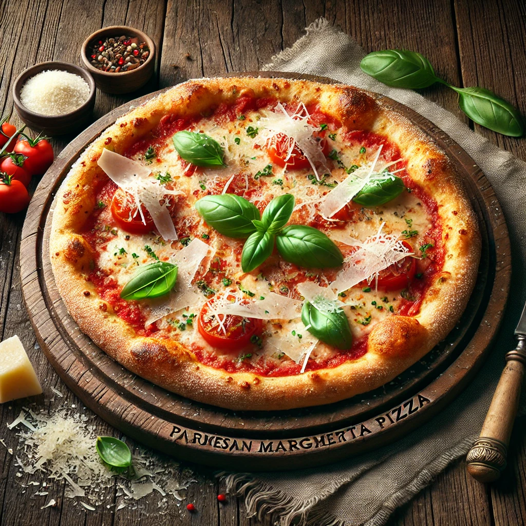 Olasz Margherita pizza parmezán sajttal