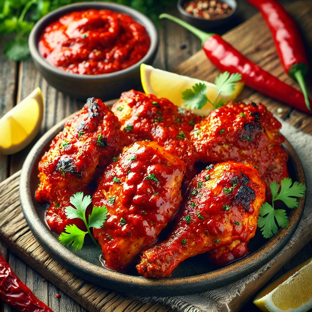 Csípős sült csirke peri-peri szószban