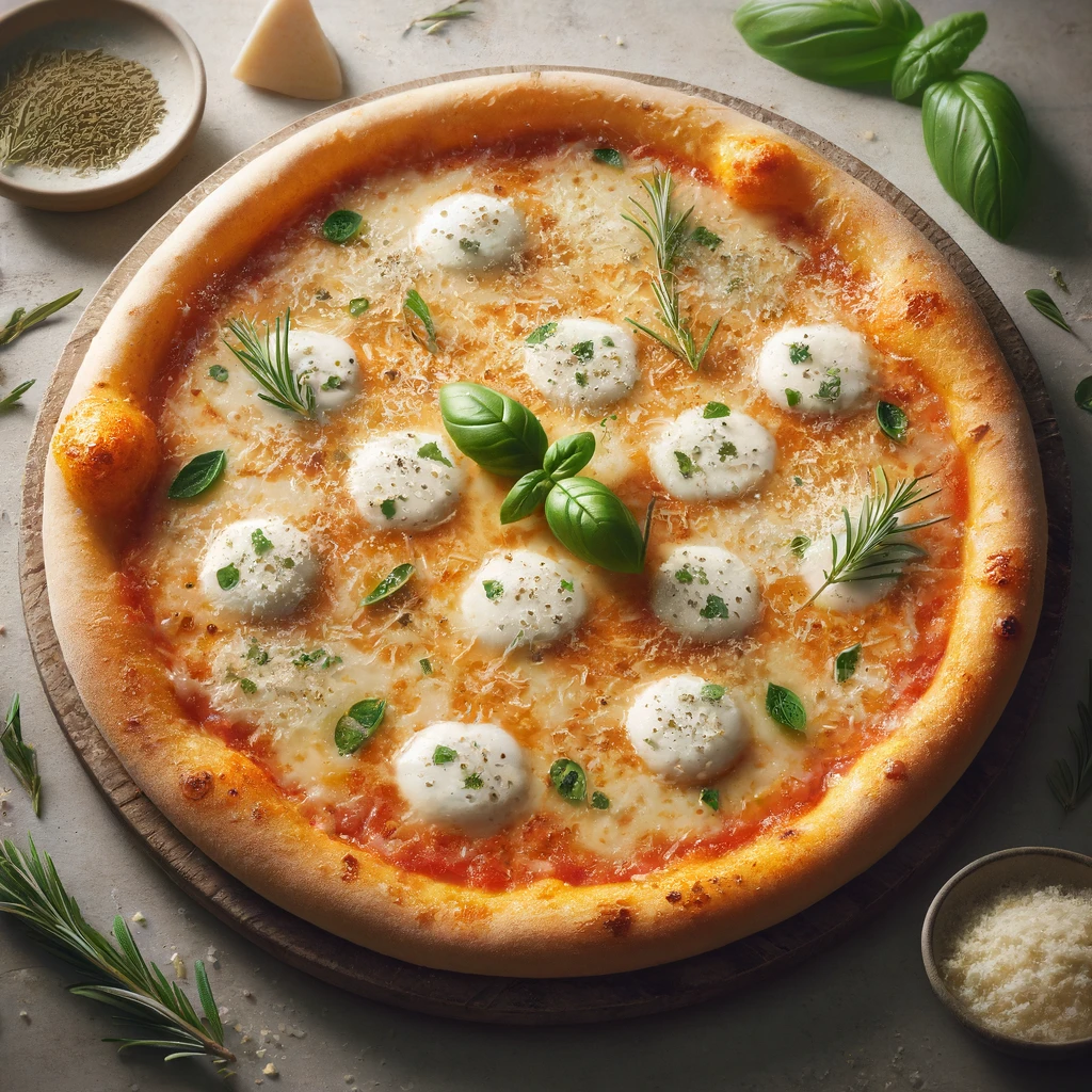 Pizza Bianca recept paradicsomszósz nélkül, gazdag sajtokkal