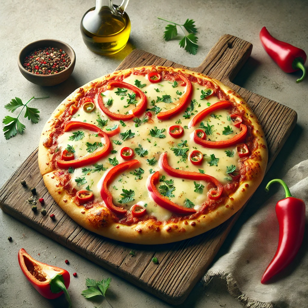 Pizza Chilena, chilei sajttal és pirospaprikával