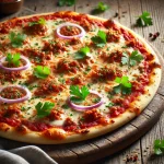 Pizza Egiziana tálalva