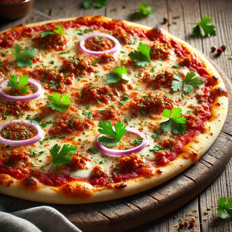 Pizza Egiziana tálalva