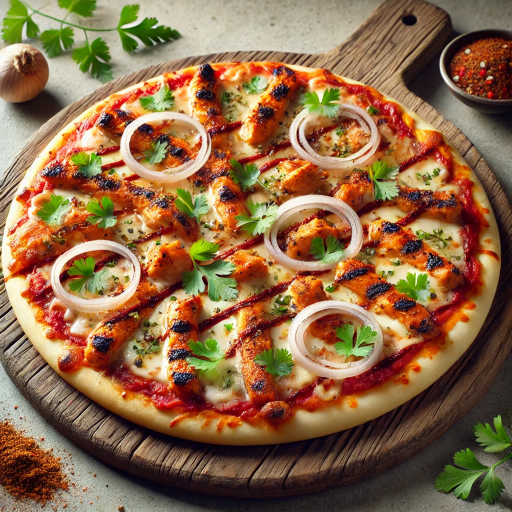 Pizza Ethiopian Style, berbere fűszerrel és grillezett csirkével