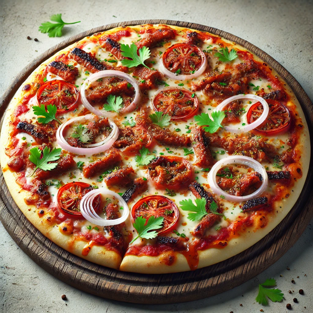 Pizza Kenyan Nyama Choma, grillhússal és korianderrel
