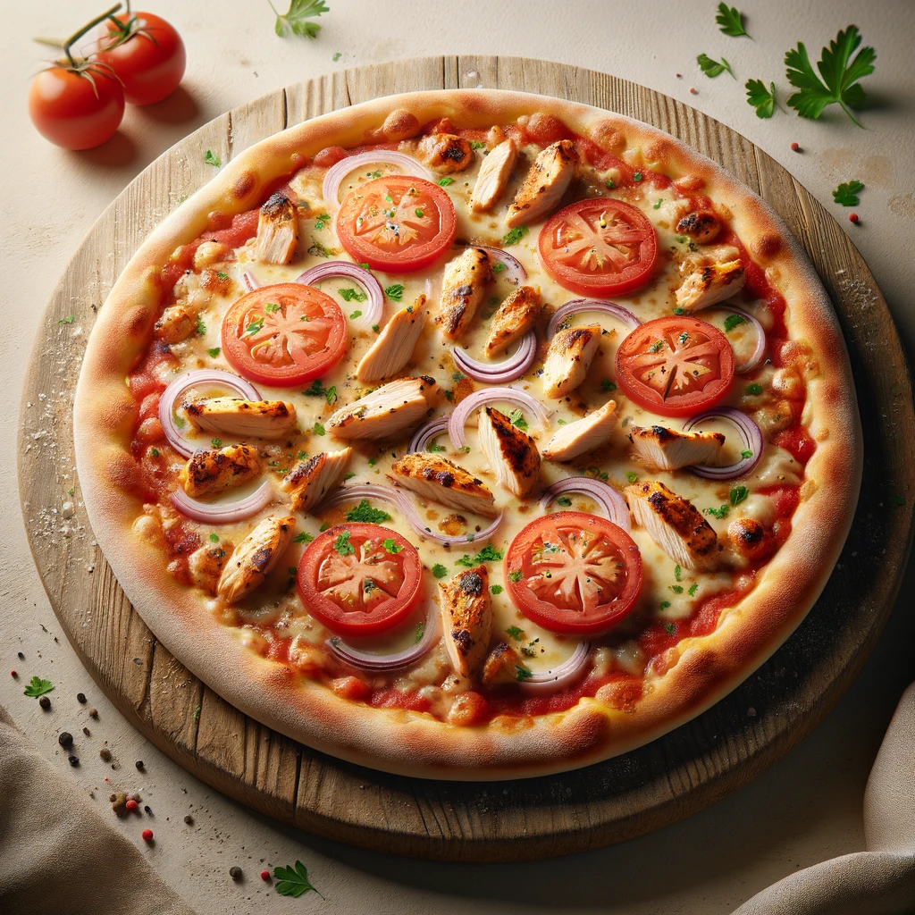 Pizza Nigérienne, pálmaolajjal és csirkével