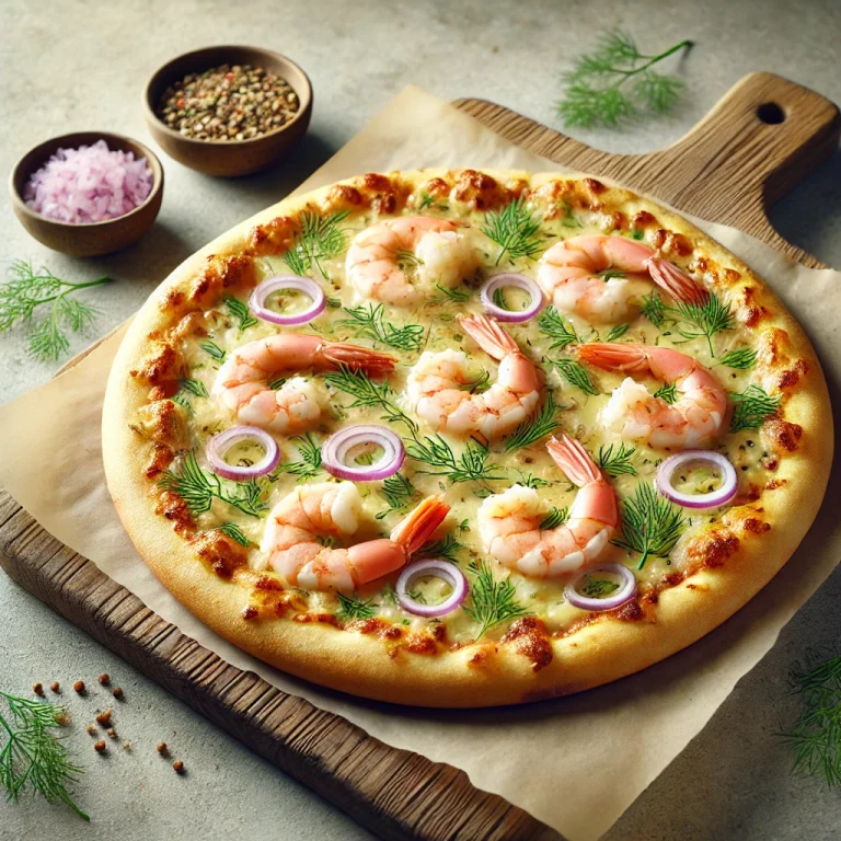 Svéd stílusú pizza garnélarákkal
