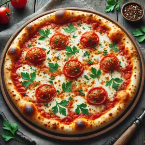 Helyi paradicsomszószos pizza tradicionális recept alapján