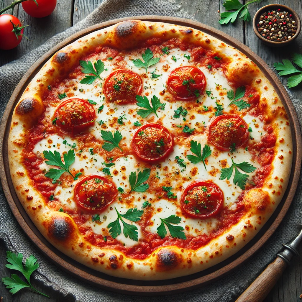 Helyi paradicsomszószos pizza tradicionális recept alapján