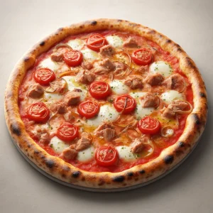 Szicíliai pizza tonhallal és karamellizált hagymával