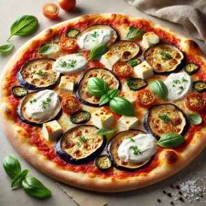 Szicíliai padlizsános és ricottás pizza mediterrán ízvilággal