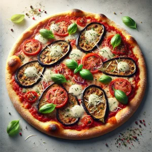 Padlizsános és parmezános pizza olasz stílusban