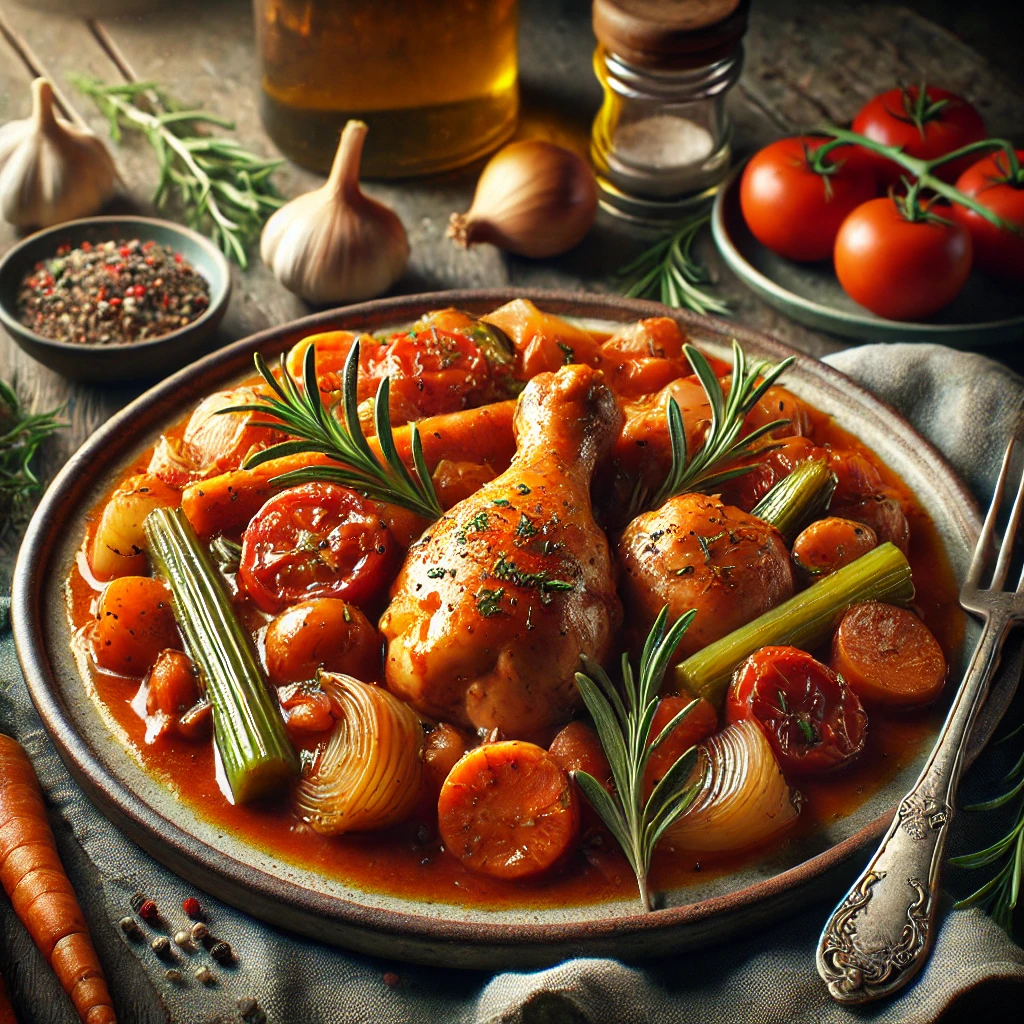 Autentikus toszkán Pollo alla Cacciatora csirkés ragu