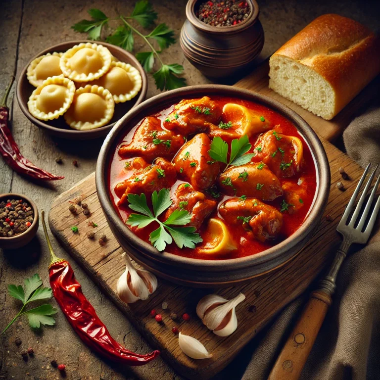 Pörkölt galambbal, hagyományos magyar módon elkészítve