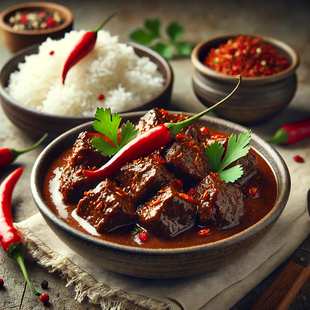 Gazdag ízvilágú indonéz Rendang marhahús