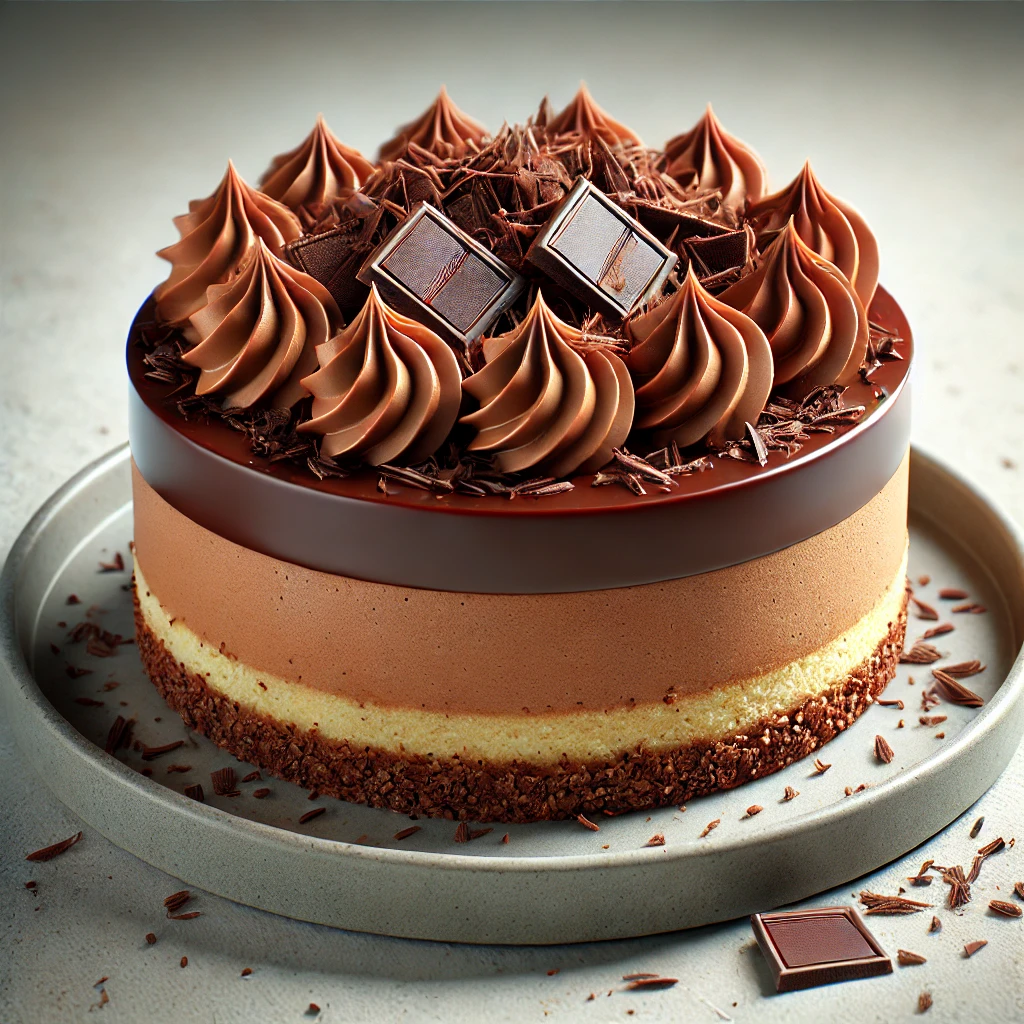 Gazdag rumos csokoládé torta csokoládéforgáccsal díszítve