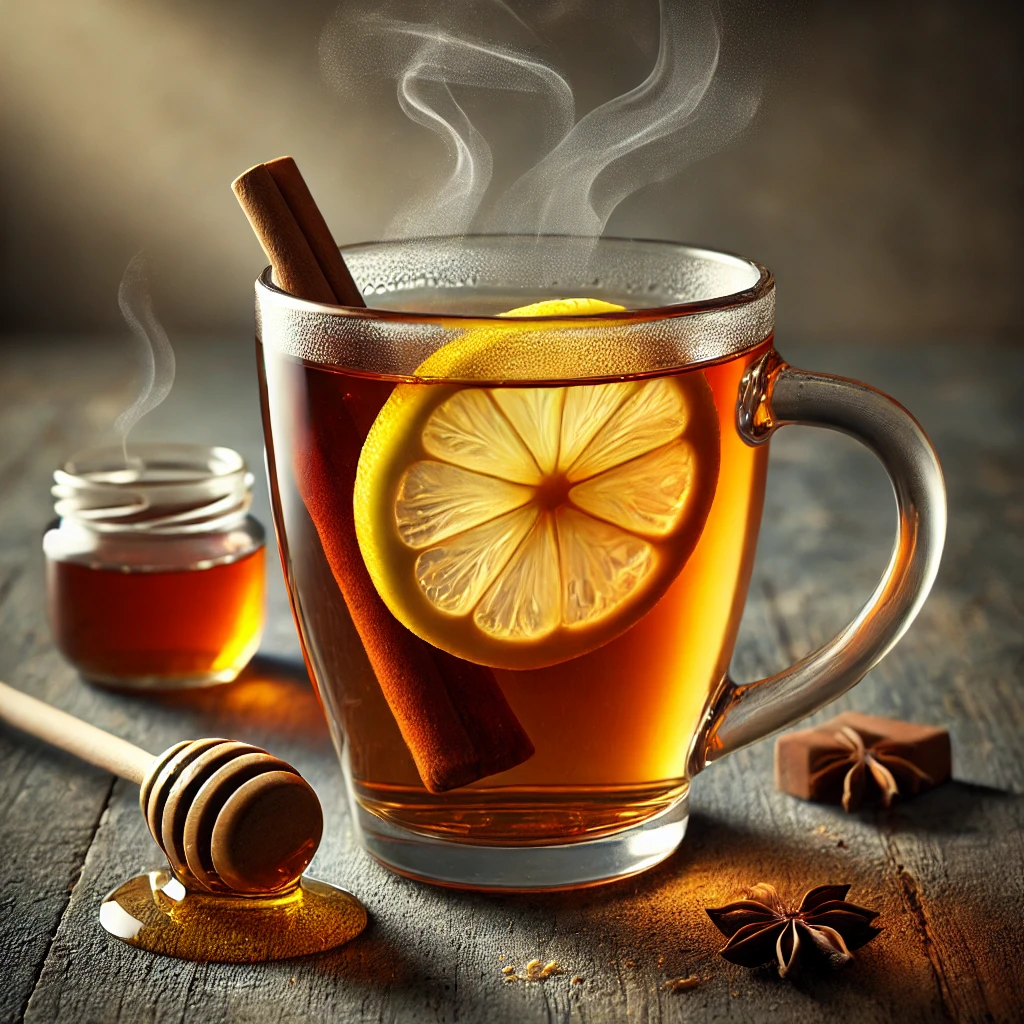 Melegítő és aromás rumos tea citrommal és mézzel