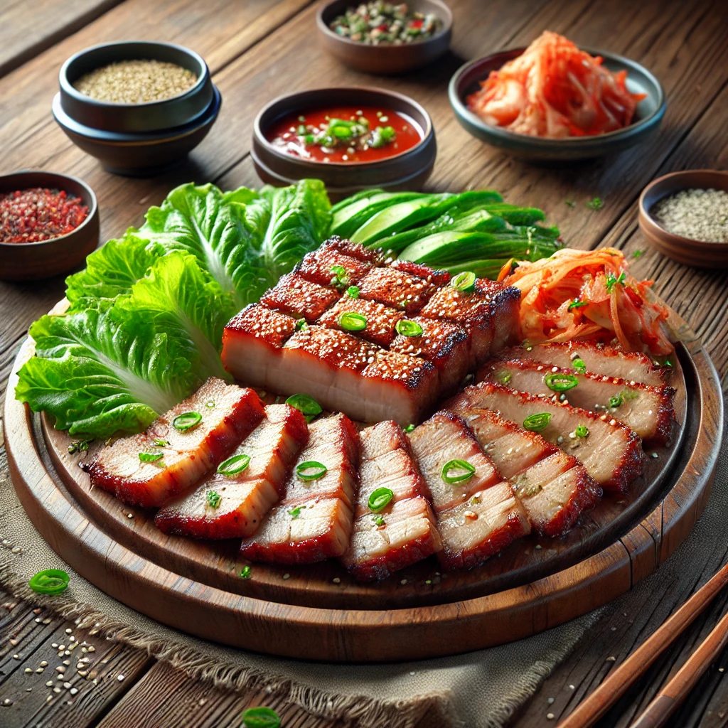 Autentikus koreai Samgyeopsal BBQ fogás