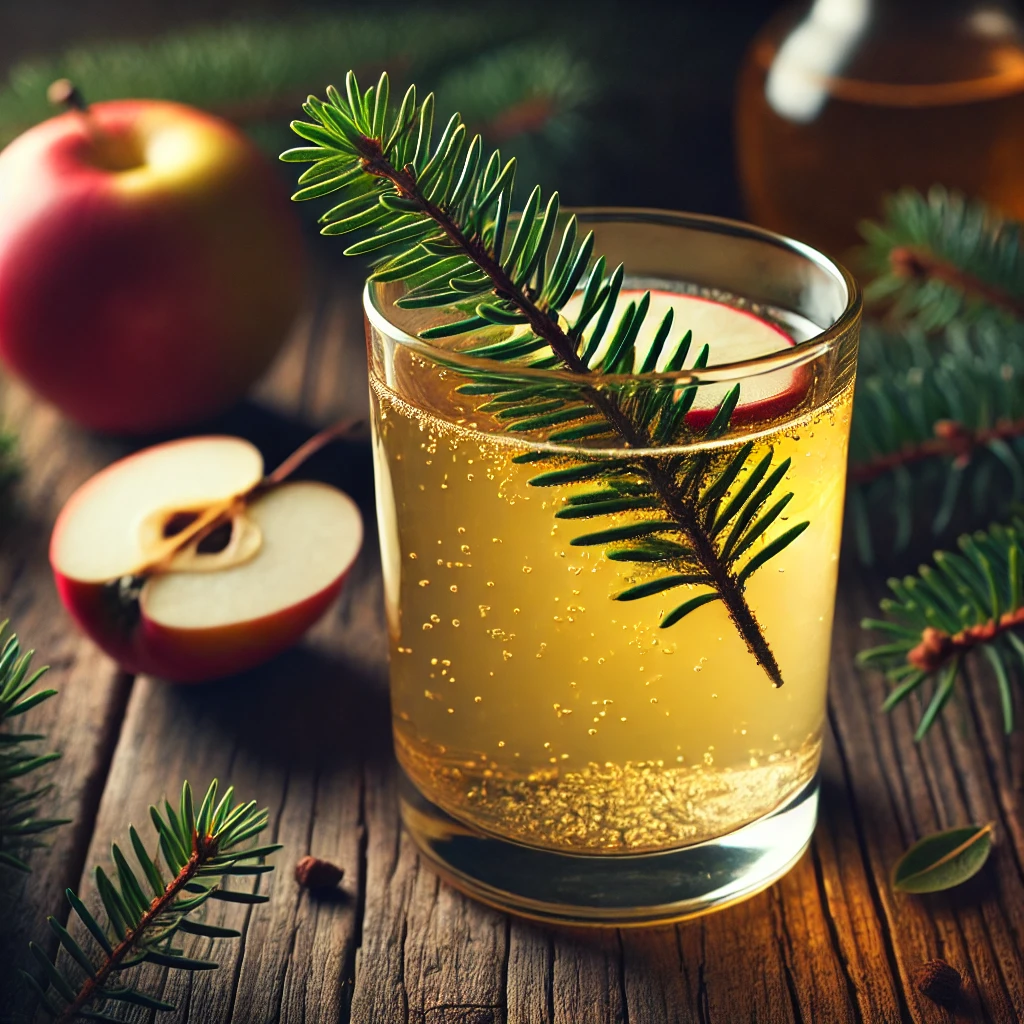 Frissítő skandináv cider fenyőágakkal és almával
