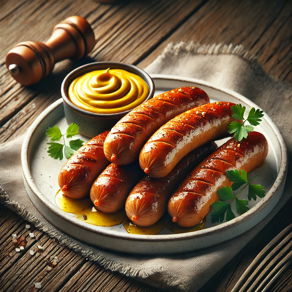 Klasszikus sült kolbász mustárral