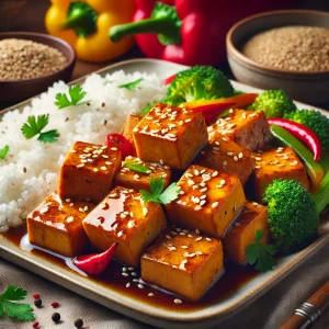 Egyszerű és ízletes sült tofu szójás pácban