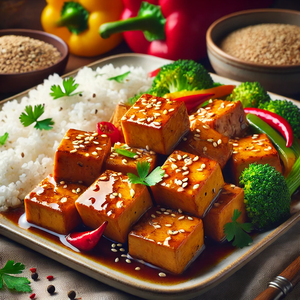 Egyszerű és ízletes sült tofu szójás pácban