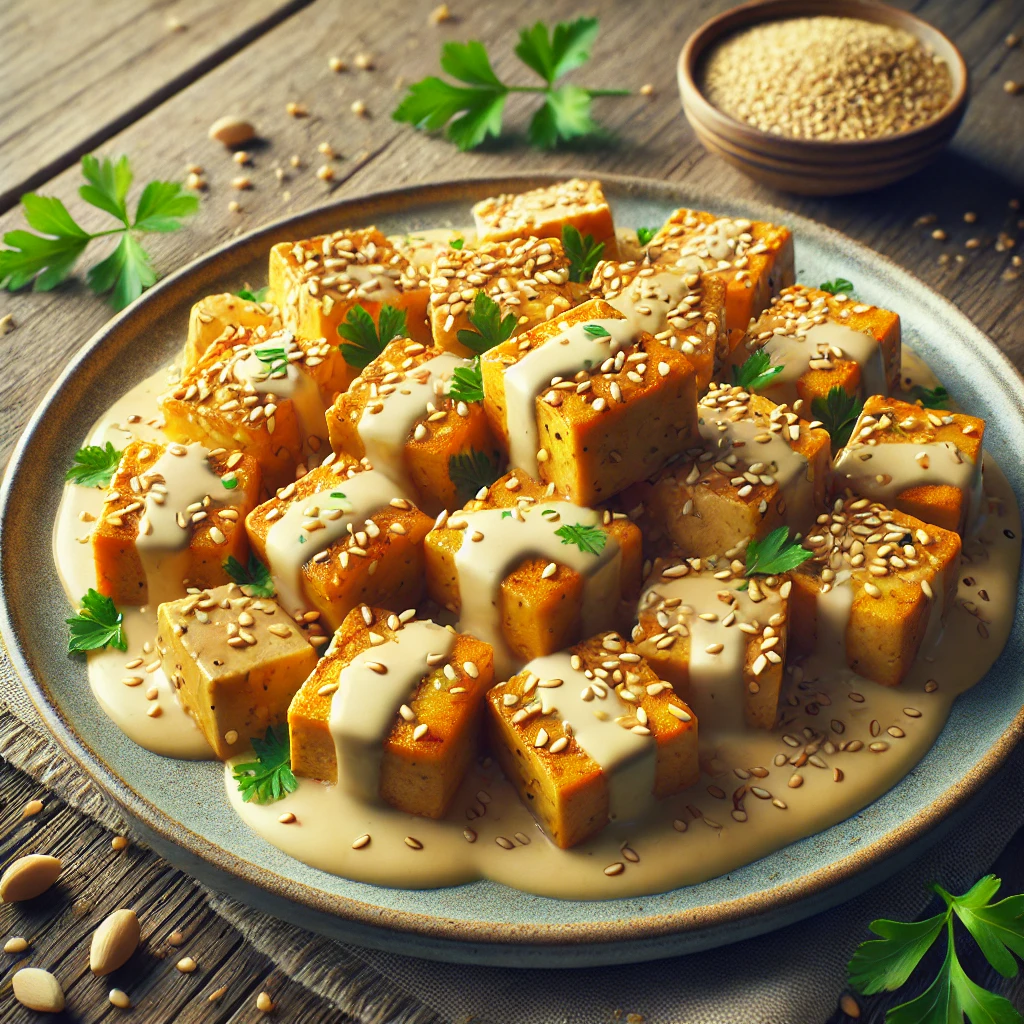 Tápláló és ízletes sült tofu tahini szósszal