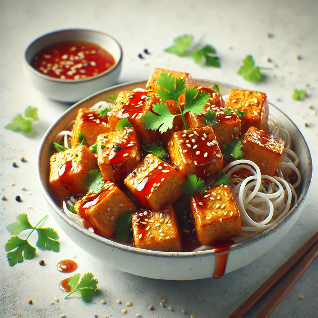 Tápláló és ízletes tofu thai öntettel, friss korianderrel