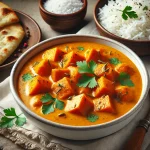 Krémes sütőtök curry friss korianderrel tálalva