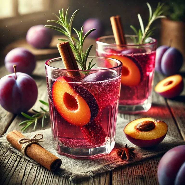Szilvás cider tálalva pohárban